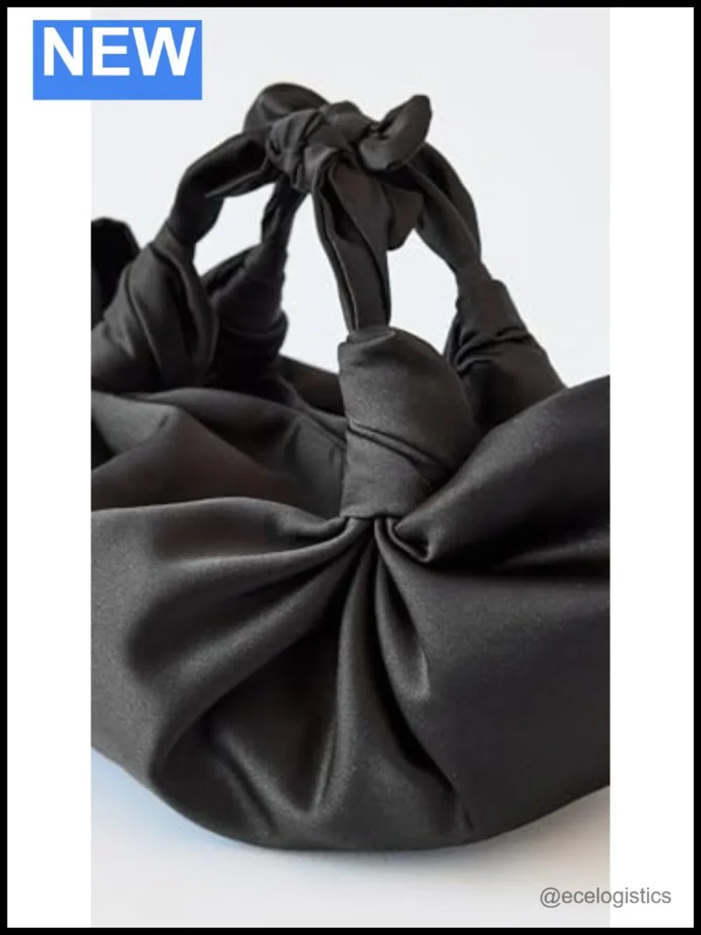 NLA Collection Women's Satin Knot Clutch Evening Bag Magnetic Snap